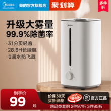美的小型加湿器家用卧室客厅桌面轻音孕妇婴儿大雾量空气喷雾器