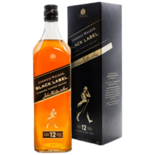 尊尼获加（JOHNNIE WALKER）黑方黑牌 12年 苏格兰调和型威士忌 1000ml 40度 礼盒装 进口洋酒