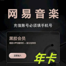 网易云音乐 黑胶vip会员一年 填手机号充值69.8元