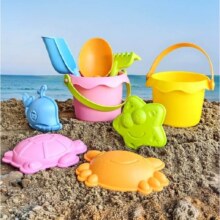 三人团：惊喜自营 沙滩玩沙玩具 8件套（绿桶+3铲+4模具）