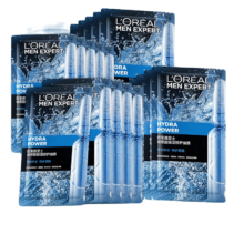 欧莱雅（LOREAL） 男士玻尿酸补水保湿火山岩面膜控油清洁收缩毛孔熬夜送男友礼物 玻尿酸面膜  24片