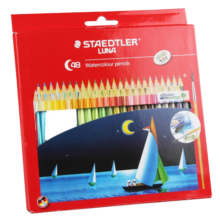 施德楼（STAEDTLER）48色水溶性彩色铅笔 儿童学生干湿两用画画绘图美术素描彩铅套装(含画笔)13710C48