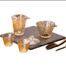 冰露盖碗加厚玻璃茶具套装 透明色四件套-盖碗+公道杯+2茶杯