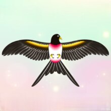 京喜 钓鱼竿风筝动态风筝儿童手持钓鱼竿风筝 动态家燕+50米鱼竿