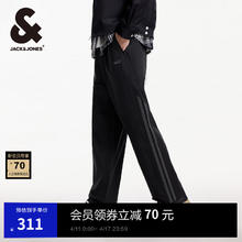 杰克琼斯 男装春夏季直筒休闲裤 宽松弹力薄款 E40黑色 M