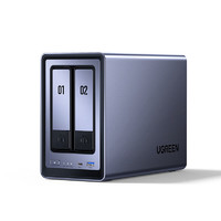 绿联 DXP2800 双盘位 私有云NAS存储（Intel N100、8GB）+4TB酷狼机械硬盘*2