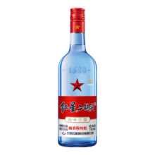 PLUS会员: 红星二锅头 蓝瓶绵柔8陈酿 清香型白酒 53度 750ml 单瓶装 纯粮口粮酒