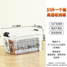 禧天龙加厚大容量透明收纳箱搬家箱塑料衣服玩具收纳整理箱 31L【无轮】