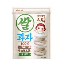 艾唯倪（ivenet） 【咨询享裸价】韩国进口无添加糖和盐米饼干磨牙棒儿童零食30g 原味1袋