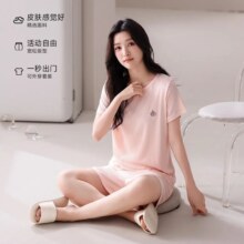 超V:GOSO 凉爽透气 舒适不闷 短袖短裤可外穿睡衣女士家居服夏季薄款