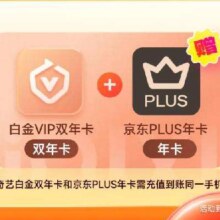 16点：爱奇艺白金2年卡+京东PLUS年卡 支持电视端