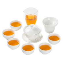 金镶玉 茶具套装 陶瓷功夫茶壶茶杯送礼品盒高档福利 白瓷简约云水谣
