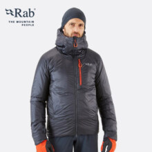 Rab 睿坡Generator Alpine男士户外保暖轻便携棉服540g QIO-84 炭黑/橙色 M