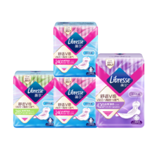 薇尔【品牌直供安心品质】医护级卫生巾日夜组合姨妈巾套装 V感系列4包34片另赠24包维达抽纸