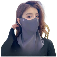 防晒面罩女防紫外线夏季开车骑行透气护颈遮脖子遮阳全脸冰丝口罩