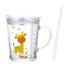 85%概率券：带吸管玻璃杯牛奶果汁水杯 400ml