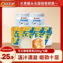 林家铺子 椰果黄桃混合水果罐头 200g*6罐