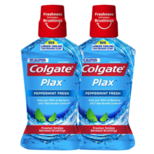 高露洁（Colgate）【港版升级】Plax贝齿薄荷含氟漱口水 0酒精 孕妇可用500ml*2