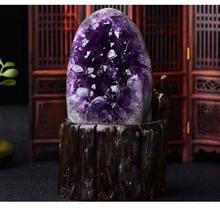 SMVP 天然巴西紫水晶晶簇摆件晶洞片原矿标本消磁石紫晶