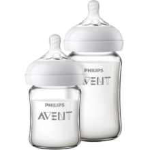 新安怡（AVENT）飞利浦新安怡 玻璃奶瓶 奶瓶套装宽口径 125ml+240ml SCF679/53
