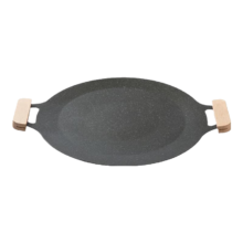 麦饭石烤肉盘 电火通用加厚28cm 2-3人烤 木柄+食品夹