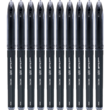 uni三菱 uni-ball AIR黑科技黑色中性笔0.5签字笔商务直液式水笔高颜值学生刷题笔 UBA-188M 12支