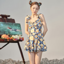 翊尚美 女连体裙式吊带泳裙