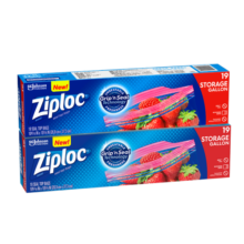 ziploc双链密实袋 大号38个 可重复使用 食品级收纳袋