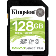 金士顿（Kingston）128GB SD存储卡 U3 V30 相机内存卡 sd卡大卡 支持4K 高速连拍 读速100MB/s 写速85MB/s