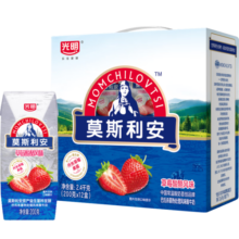 光明莫斯利安酸奶丹东草莓酸酪风味酸牛奶200g*12盒营养早餐奶2月产