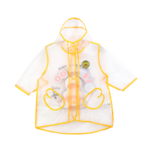 B.Duck小黄鸭儿童雨衣幼儿园男童女童宝宝小孩透明雨披 黄色 XL