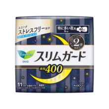 乐而雅（laurier）日本原装进口超薄零触感卫生巾夜用加长卫生巾40cm*11片