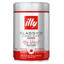 ILLY意利（illy）纯黑咖啡粉（中度烘焙）温和醇香意式咖啡罐装250g