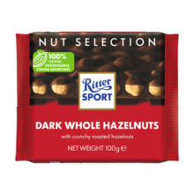 瑞特滋（RITTER SPORT）全榛子黑巧克力 休闲零食糖果礼物送男女友德国原产 100g