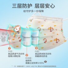振德（ZHENDE）一次性口罩医用外科口罩独立包装医用儿童口罩白色防尘口罩防过敏 大童3-12灭菌小马外科 10只/袋*10