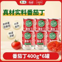 屯河 4.71一罐！6罐*400g！新疆内蒙番茄丁罐头0添加剂番茄酱意大利面酱