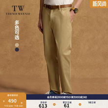 TEENIE WEENIE Men小熊男装休闲裤2024冬季简约商务通勤直筒长裤男 卡其色 170/M