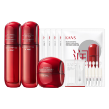 KANS 韩束 红蛮腰多肽胶原水乳霜套装 红蛮腰霜50g+水80ml+乳80ml+面膜5片+亮白棒次抛2ml*5