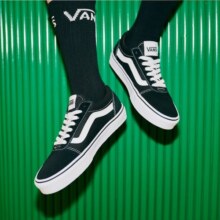 VANS范斯官方 线上专售Ward经典黑个性街头复古男鞋板鞋低帮 黑色 44