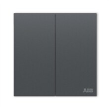 ABB 开关插座面板 盈致系列灰色 无边框纯平大面板开关面板 86型墙壁 双开双控53.9元