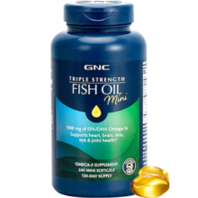 健安喜（GNC）三倍深海鱼油迷你软胶囊1000mg240粒高纯度浓缩中老年成人omega-3 【体验装】1瓶