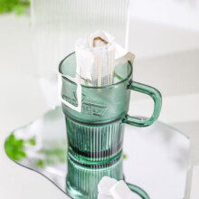 乐唯诗 玻璃杯吸管杯玻璃水杯早餐杯牛奶杯咖啡杯奶茶杯墨绿系列 兰特杯【玻璃杯】 440ml 2只