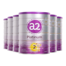 a2新西兰原装进口紫白金澳洲奶粉含天然a2蛋白营养婴幼儿配方牛奶粉 2段 (6-12个月) 900g 6罐