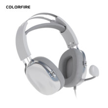 Colorfire七彩虹头戴式电竞游戏耳机USB7.1声道有线电脑网课办公带线控麦克风RGB幻彩灯效木星灰色