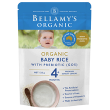 贝拉米（Bellamy's）原味高铁米粉 益生元有机婴儿宝宝辅食米糊澳洲进口4个月以上125g