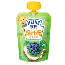 亨氏（Heinz）超金果泥乐维滋果汁泥 婴幼儿童辅食 宝宝零食水果泥6个月以上 苹果蓝莓120g