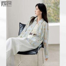 超V会员、20点开始：DUIBAI 对白 莱赛尔华夫格肌理晕染女式长袖衬衫