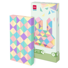 得力（deli）72段马卡龙色系魔尺魔方百变玩具生日礼物YP107
