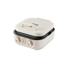 美的（Midea）电饼铛家庭用多功能煎烤机早餐机火锅炒锅烙饼锅烤肉锅可拆烤盘加深大火力可调旋钮操作左涮右烤 MC-JKE2626S