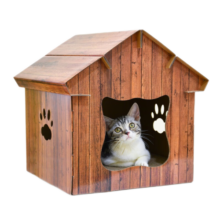 得酷 房子室内用品磨抓器瓦楞纸质猫窝猫屋猫抓板 棕色 竹纹猫屋36*35*40CM39.8元